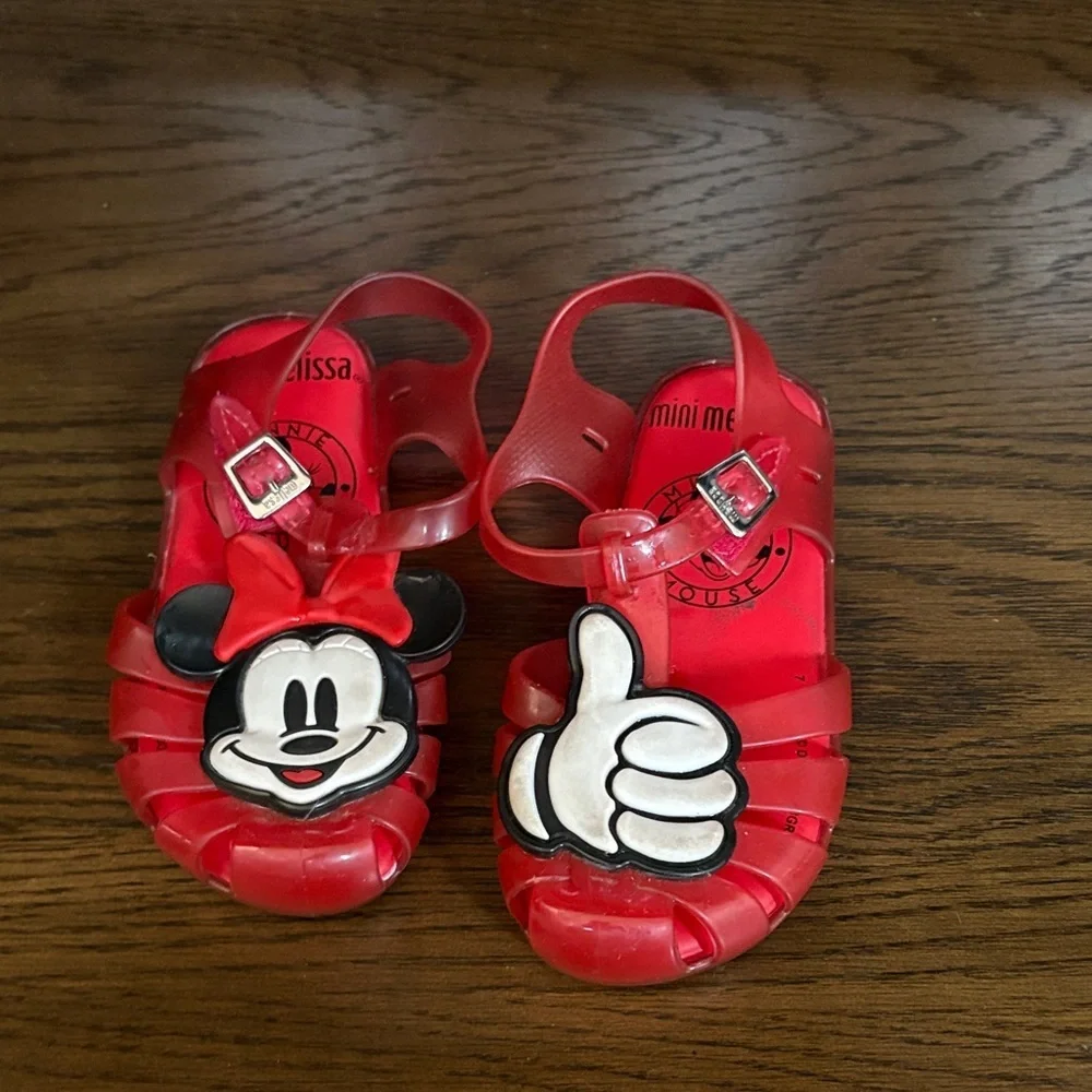 Mini Melissa Red Kids Sandals with Character Design
